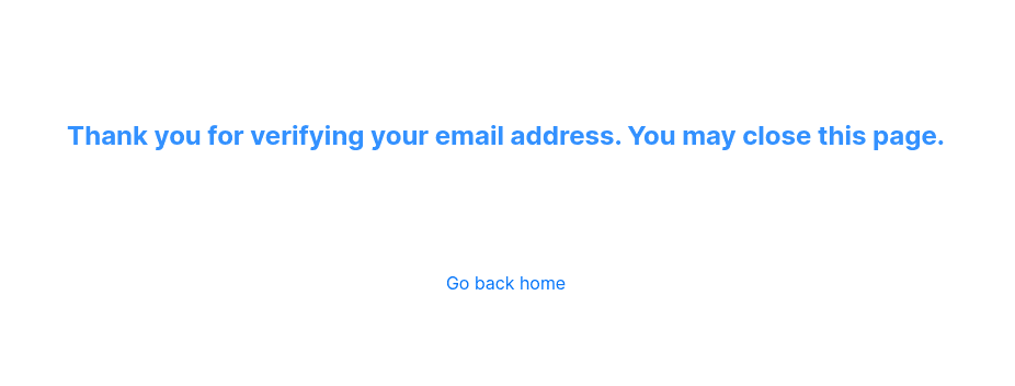 Verify email page
