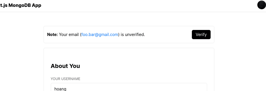 Email verify note